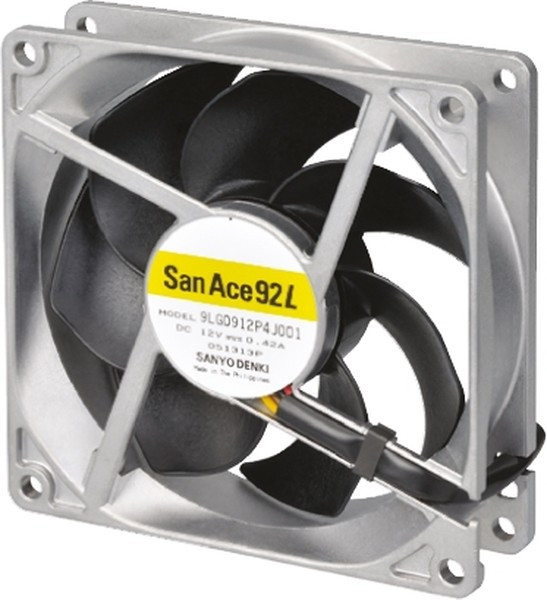 9LG0912P4S001, San Ace 9LG Series Axial Fan, 12 V dc, DC Operation, 101m³/h, 2.64W, 220mA Max, 92 x 92 x 25mm