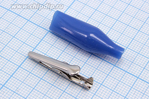 WD025/W, Зажим "крокодил" с изолятором, 5А, L27.5мм, белый; Q-15736W зажим "крокодил" L 27,5x23,5x2,5\ 5А\обж\\изол бел