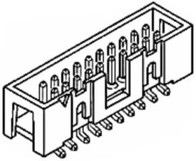 52601-G10-8TLF, Headers &amp; Wire Housings Dbl Rw, 10P, 2.54mm Hdr, SMT, 76um