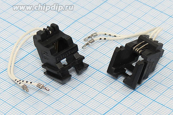 Разъем телефонный 6P4C розетка, контакты 2L, на блок/провод, MXF90133-2