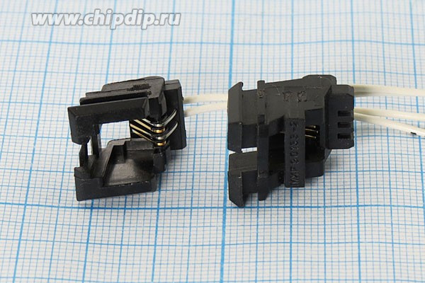 Разъем телефонный 6P4C розетка, контакты 2L, на блок/провод, MXF90133-2