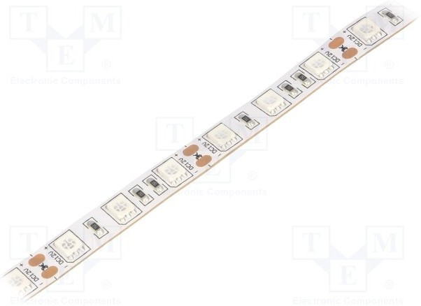 HH-S60F010-5050-12 BLUE WHITE PCB IP20, Лента LED, голубой, 5050, 12В, LED/м: 60, 10мм, белая PCB, IP20