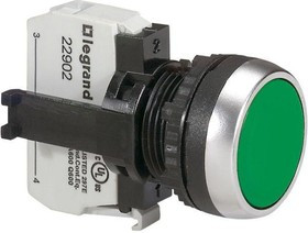 Кнопка HO с потайным толкателем зел. Osmoz Leg 023702