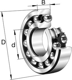 2311-K-TVH-C3 Self Aligning Ball Bearing- Open Type 55mm I.D, 120mm O.D