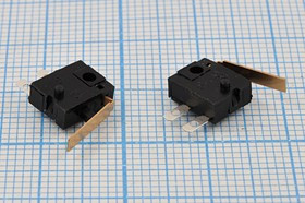 Микропереключатель 30В/0.1А, рычаг 12мм, концевой выключатель; № 10042 ПКонц 8 x 3 x 7\ 30\ 0,1\OFF-