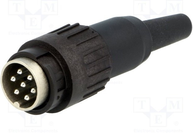 C091-3439-501, Вилка: DIN: "папа": PIN: 7: Конф: 360°: прямой: на провод: пайка: 300В C091-3439-501, Вилка: DIN: "папа": PIN: 7: Конф: 360°: прямой: на провод: пайка: 300В