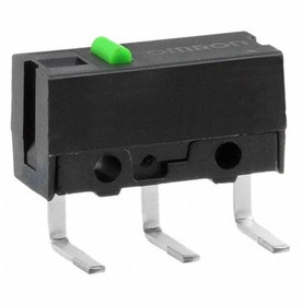 D2FS-F-N-A1, Микропереключатель, без рычага, SPST-NO, 0,1A/6ВDC, OFF-(ON), 1
