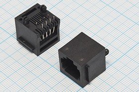 Гнездо телефонное 8P8C, 8P, на плату/угловое, T3-8P8C[RJ-45]