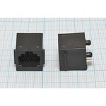 Гнездо телефонное 8P8C, 8P, на плату/угловое, T3-8P8C[RJ-45]