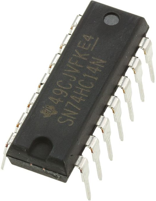 SN74HC14N, Инвертирующий Триггер Шмитта (=КР1564ТЛ2), [PDIP-14]