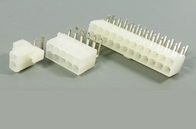 Разъем питания MF вилка, контакты 2x 2, шаг P4.2, монтаж на платуа, угловой, MF-2x2R