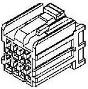 64002-1215, Conn Housing F 12 POS 2.5mm Crimp ST Cable Mount Gray Bag