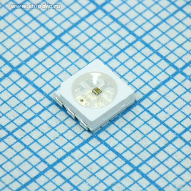 WS2815B, Светодиод для поверхностного монтажа 5050,PLCC6, RGB, 5x5x1,6мм, 12В