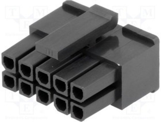 MF30-HFD1-10, Вилка, провод-плата, "мама", MF30, 3мм, PIN: 10, без контактов