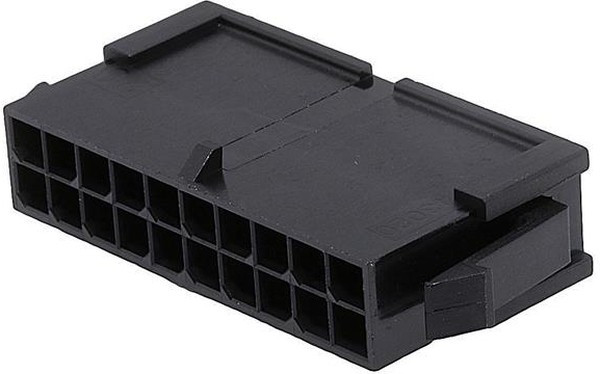 43020-2000, Корпус разъема, двухрядный, монтаж в панель, Серия Micro-Fit 3.0, Штекер, 20 вывод(-ов), 3 мм