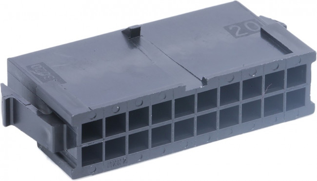 43020-2000, Корпус разъема, двухрядный, монтаж в панель, Серия Micro-Fit 3.0, Штекер, 20 вывод(-ов), 3 мм