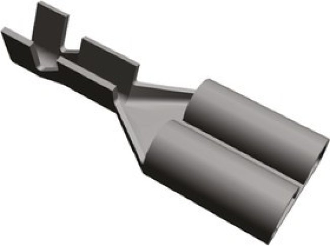 160860-2, FASTIN-FASTON .250 Uninsulated Female Spade Connector, Receptacle, 6.35 x 0.81mm Tab Size, 0.5mm² to 160860-2, FASTIN-FASTON .250 Uninsulated Female Spade Connector, Receptacle, 6.35 x 0.81mm Tab Size, 0.5mm² to
