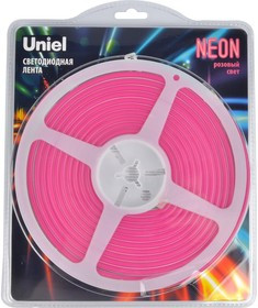 Гибкая светодиодная лента NEON ULS-N01-2835- 120LED/m-6mm- IP67-DC12V-9W/m-5M-PINK UL-00009090