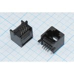 Разъем телефонный T7-8P8C[RJ-45] розетка, контакты 8P, на плату, угловой, T7-8P8C[RJ-45]