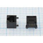 Разъем телефонный T7-8P8C[RJ-45] розетка, контакты 8P, на плату, угловой, T7-8P8C[RJ-45]