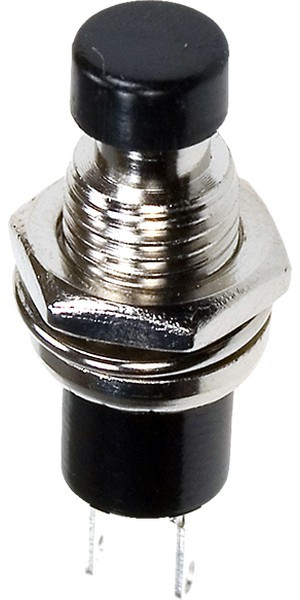 PB-05-7B1-G, Кнопка без фиксации на замыкание 0.5А 250В круглая М7 -черный-