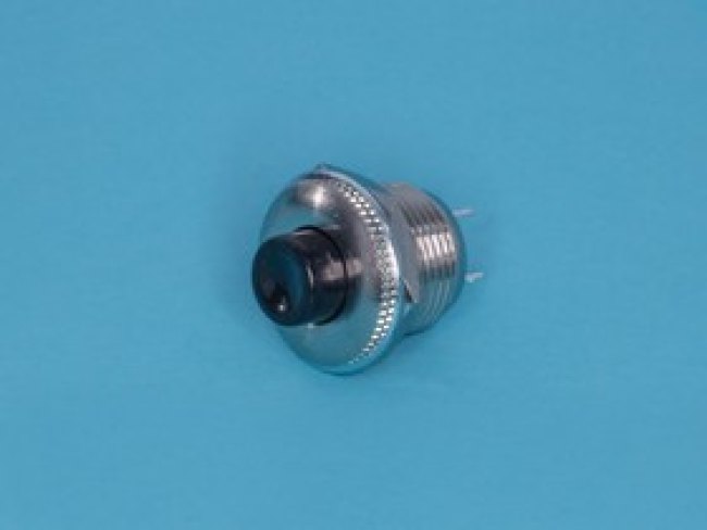 PSW-3-B, Кнопка круглая 6мм 220В 0,3А, крепление гайка, НР, черная