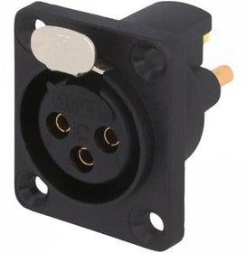 CP30080, Гнездо, XLR, "мама", PIN: 3, герметичный,с кнопкой, пайка, позолота