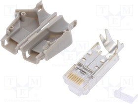 TM21P-88P-04, Вилка, RJ45, TM21P, PIN: 8, Кат: 5e, экранированный, в корпусе, 6,6мм