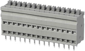 TBL009V-254-15GY-2GY, Fixed Terminal Blocks Terminal block, screwless, 2.54, Vertical, 15, Gray w Gray Button