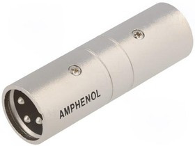 AC3M3MW, XLR Connectors 3 Pole XLR Male to Female Blank D Shell In-line Adapter Pre-wired Nickel Finish AC3M3MW, XLR Connectors 3 Pole XLR Male to Female Blank D Shell In-line Adapter Pre-wired Nickel Finish