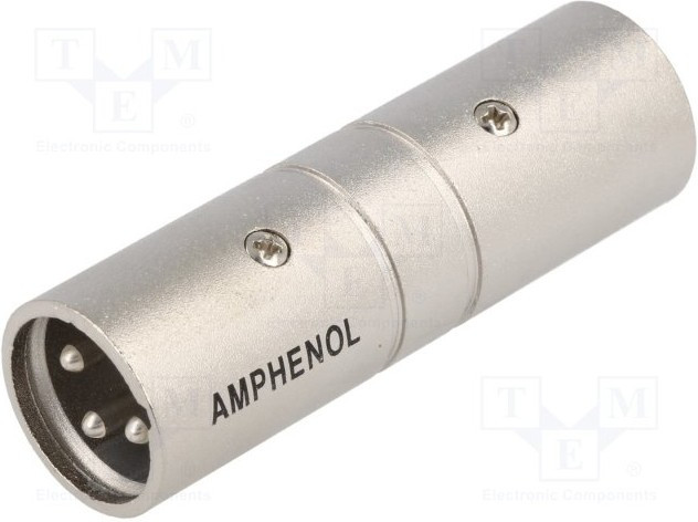 AC3M3MW, XLR Connectors 3 Pole XLR Male to Female Blank D Shell In-line Adapter Pre-wired Nickel Finish AC3M3MW, XLR Connectors 3 Pole XLR Male to Female Blank D Shell In-line Adapter Pre-wired Nickel Finish