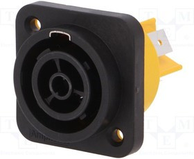 HPT-3-FD, Гнездо, питания AC, "мама", PIN: 3, 16А, 250В, термопласт, Серия: HPT