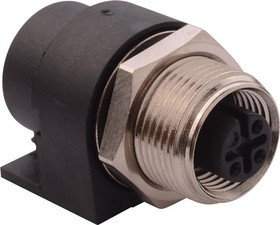 861-003-213R004, Разъем Кабеля, M Series, M12, Female, 3 Positions, Гнездо на Печатную Плату, Прямой
