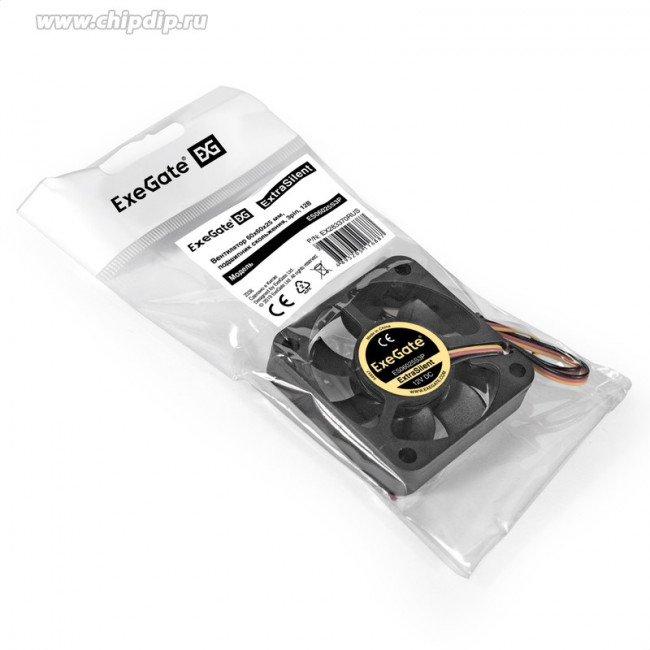 EX283370RUS, Вентилятор 12В DC ExeGate ExtraSilent ES06025S3P (60x60x25 мм, Sleeve bearing (подшипник скольжения), 3pin, 2500RPM, 17dBA) EX283370RUS, Вентилятор 12В DC ExeGate ExtraSilent ES06025S3P (60x60x25 мм, Sleeve bearing (подшипник скольжения), 3pin, 2500RPM, 17dBA)