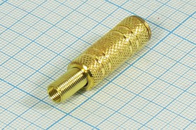 Гнездо Audio Jack стерео 2.5мм на кабель; №2581 гн 2,5стерео\3C[Au]\каб\пруж хвост\мет\NP-318G\