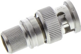 J01002A0046, Plug Cable Mount BNC Connector, 75, Crimp Termination, Straight Body