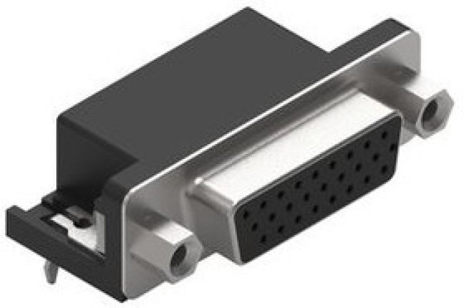 618026330923, High Density D-Sub Connector with Hex Screw, Angled, Socket, DE-15, PCB Pins, Black