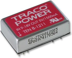 TEN 8-2411, DC/DC преобразователь, 8Вт, вход 18-36В, выход 5В/1.5A TEN 8-2411, DC/DC преобразователь, 8Вт, вход 18-36В, выход 5В/1.5A