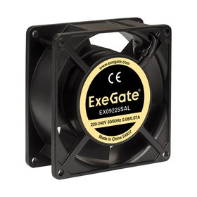 Вентилятор 220В ExeGate EX09225SAL (92x92x25 мм, Sleeve bearing (подшипник скольжения), алюминиевый Вентилятор 220В ExeGate EX09225SAL (92x92x25 мм, Sleeve bearing (подшипник скольжения), алюминиевый