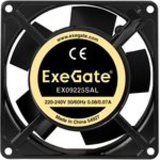 Вентилятор 220В ExeGate EX09225SAL (92x92x25 мм, Sleeve bearing (подшипник скольжения), алюминиевый Вентилятор 220В ExeGate EX09225SAL (92x92x25 мм, Sleeve bearing (подшипник скольжения), алюминиевый
