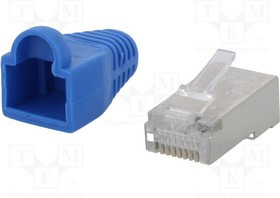 LOG-MP0014, Вилка, RJ45, PIN: 8, Кат: 5e, экранированный, в корпусе, позолота
