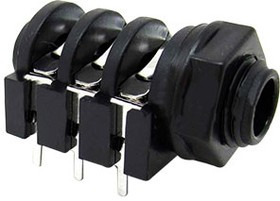 PJ-644F, гнездо на плату 6.35мм 6 контактов