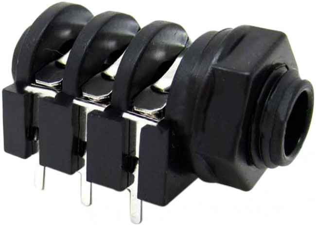 PJ-644F, гнездо на плату 6.35мм 6 контактов