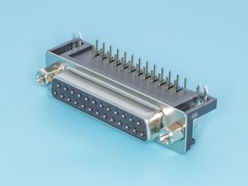 DRB-25FA, Разъем D-SUB 25 контактов, гнездо на плату, прямой угол 7.2мм