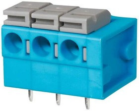 TBL004-508-03BE-2GY, Fixed Terminal Blocks Terminal block, screwless, 5.08, Horizontal, 3 Blue w Grey button