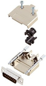 6355-0031-02, DA-15 Plug D-Sub Connector Kit, Steel