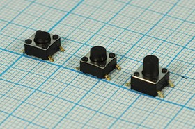 Переключатель тактовый 6,0x 6,0x 7,0, h 3,5, NO, SMD, TD-06XG