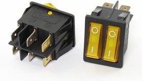 Переключатель клавишный, контакты 6T, 15А, 2-ON-OFF, подсветка ILзеленая, IRS2101-1C Переключатель клавишный, контакты 6T, 15А, 2-ON-OFF, подсветка ILзеленая, IRS2101-1C