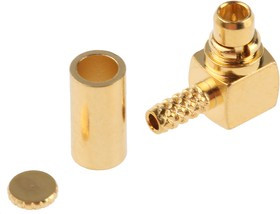 1-1634003-0, 50 Right Angle Cable Mount MMCX Connector, Plug, Solder Termination, RG178 1-1634003-0, 50 Right Angle Cable Mount MMCX Connector, Plug, Solder Termination, RG178