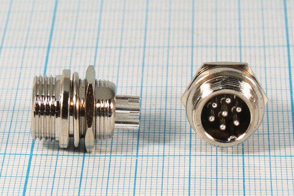 Штекер микрофонный MIC12\7P\пан\ М12\XS12JK-7P-M; №14490 штек мик MIC12\7P\пан\ М12\\XS12JK-7P-M